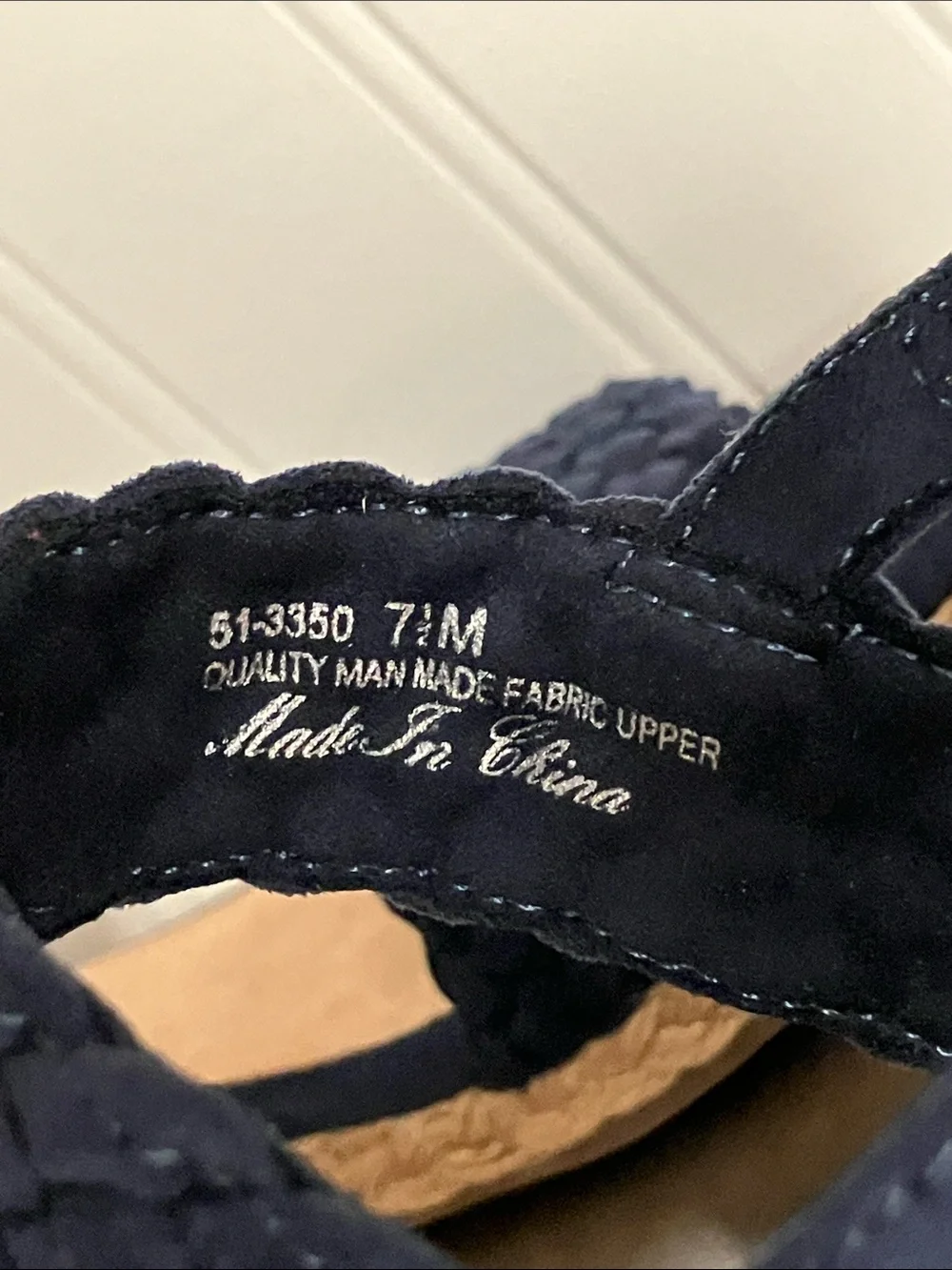 Bella Vita Mariella Navy Woven Espadrille Wedge Slingback Sandals 7.5M